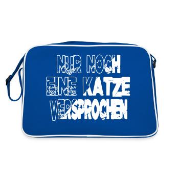 witzig meerkatze geburtstag weihnachten geschenk - Retro Tasche - Blau/Weiß - Hinten