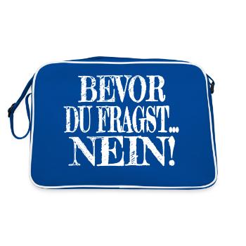 cool spaß bday miezekatze geschenkidee tier - Retro Tasche - Blau/Weiß - Hinten