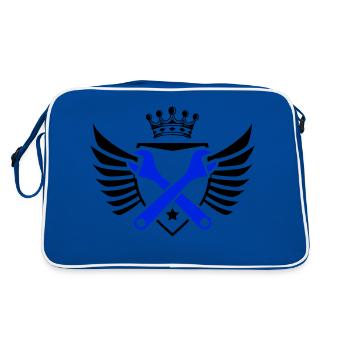 Handicraft Coat of arms - Retro Bag - blue/white - Back