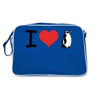 J’adore les pingouins - Pet Design - Sac Retro - bleu/blanc - Dos