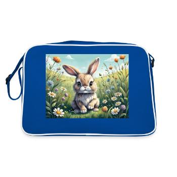 Mignon petit lapin de Pâques - Sac Retro - bleu/blanc - Dos