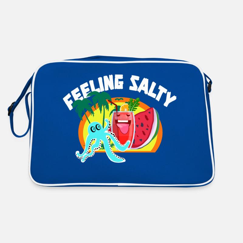Près de la plage et de la silhouette de boisson animée Sac Retro