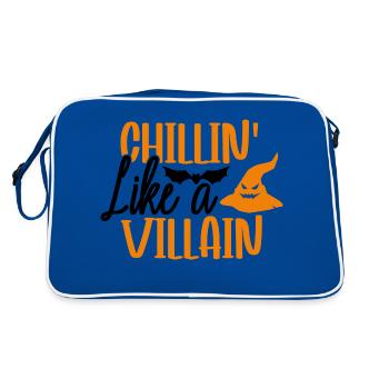Chillin Like A Villian - Bats And Pumkins - Retro Bag - blue/white - Back