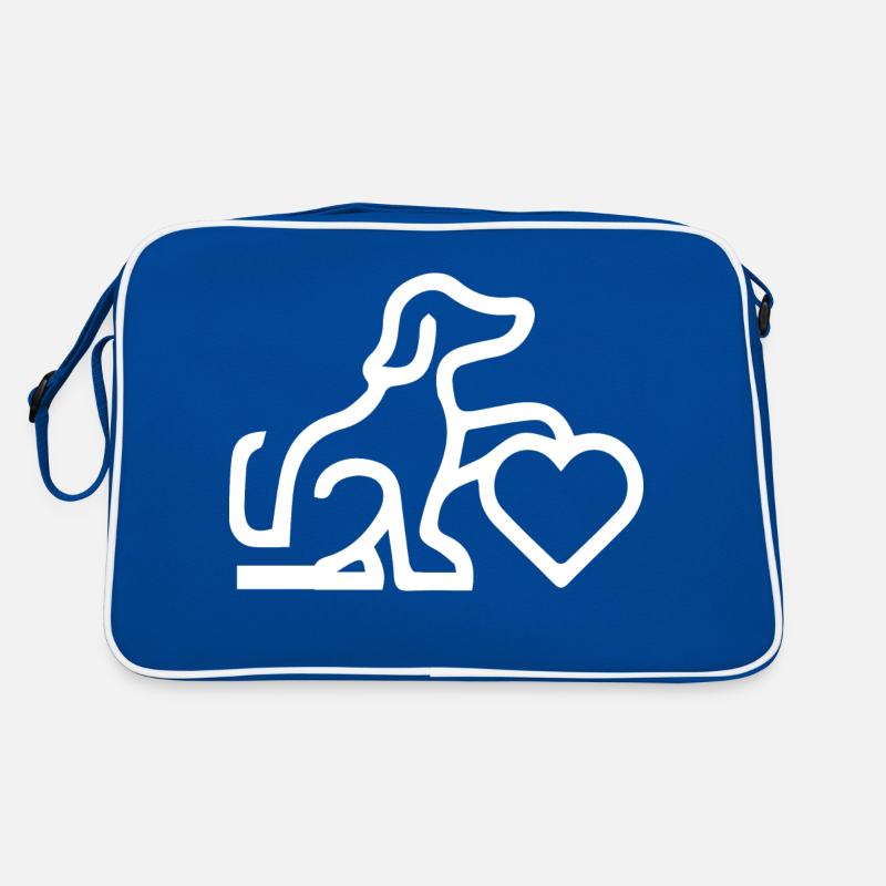 Dog Hund - Retro Tasche - Blau/Weiß