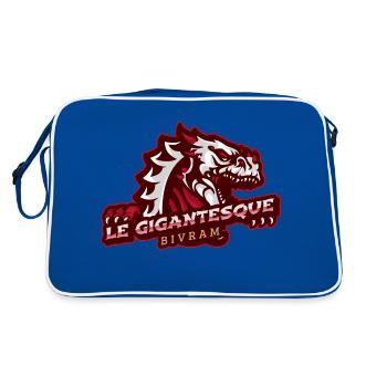 High-Designs logo d'un gigantesque dragon - Sac Retro - bleu/blanc - Dos