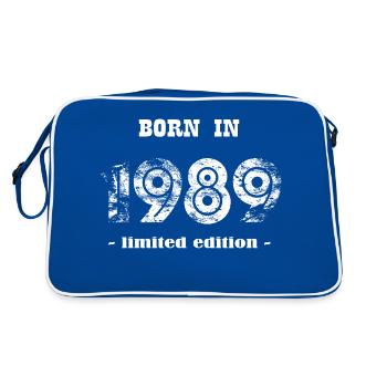 born in 1989 - limited edition - Retro Tasche - Blau/Weiß - Hinten