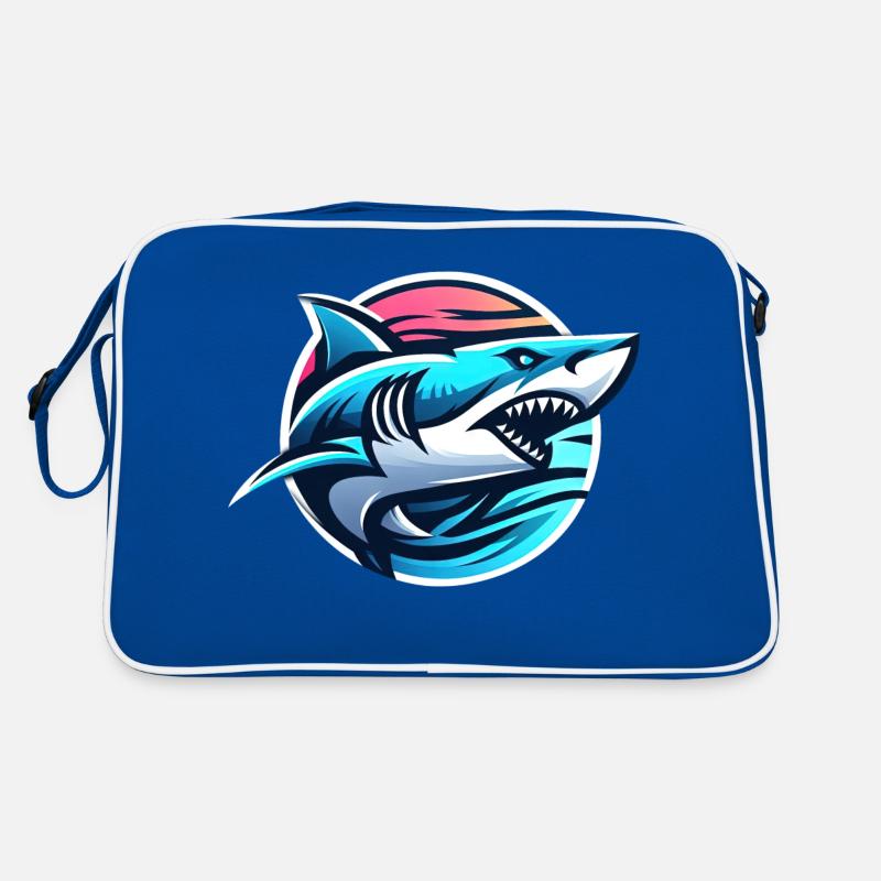 Logo d’illustration de requin Sac Retro