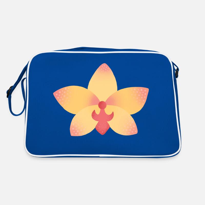 orange pink orchid flower Retro Bag