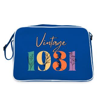 Vintage 1931 Floral - Retro Bag - blue/white - Back