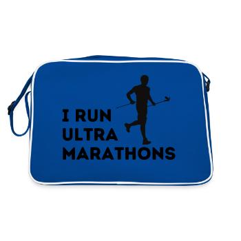 Je cours des ultra Marathons - Sac Retro - bleu/blanc - Dos