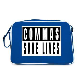 Writer Books Literature Cycling Jokes Literary - Retro Bag - blue/white - Back