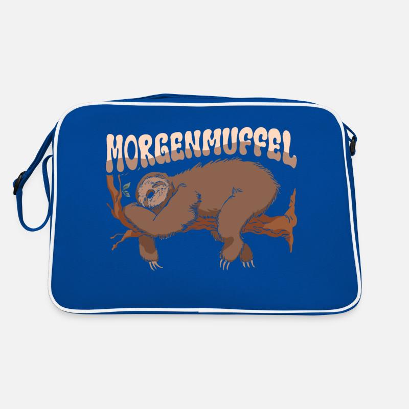 Morgenmuffel - Retro Tasche - Blau/Weiß