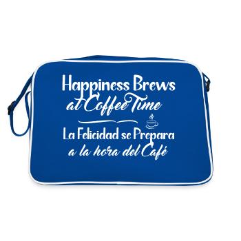 Espagnol et anglais - Bonheur et café - Sac Retro - bleu/blanc - Dos