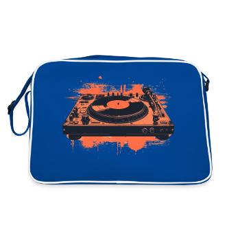 vinyl vinyl music turntable retro - Retro Bag - blue/white - Back