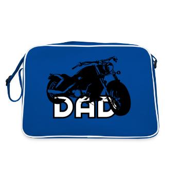 Biker DAD Black/White Motorcycle - Retro Tasche - Blau/Weiß - Hinten