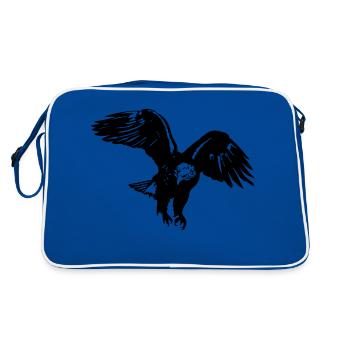 adler - Retro Tasche - Blau/Weiß - Hinten