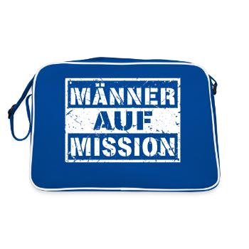Männer auf Mission (Used) - Retro Tasche - Blau/Weiß - Hinten