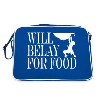 Bouldern Klettern Climbing - Retro Tasche - Blau/Weiß - Hinten