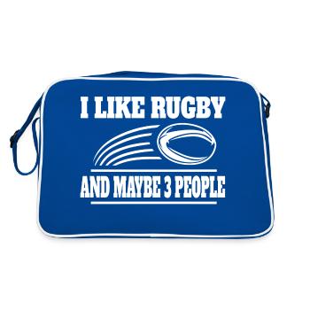 Joueur de rugby Entraîneur de rugby Cadeau de rugby Équipe de rugby - Sac Retro - bleu/blanc - Dos