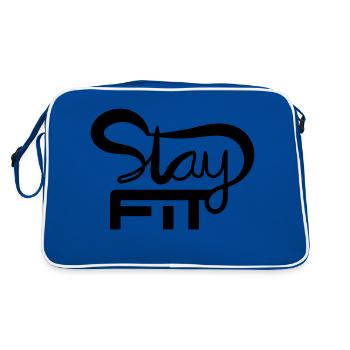 RESTEZ EN FORME ÉCRIT À LA MAIN - Sac Retro - bleu/blanc - Dos