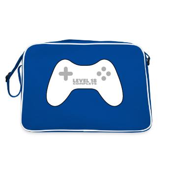 Niveau 18 complété - gamepad blanc, manette de jeu - Sac Retro - bleu/blanc - Dos