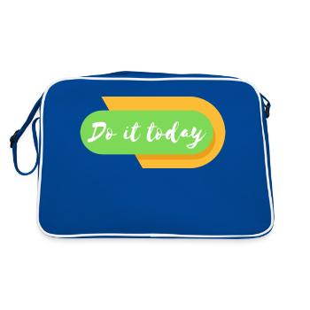Do it today - Retro Tasche - Blau/Weiß - Hinten