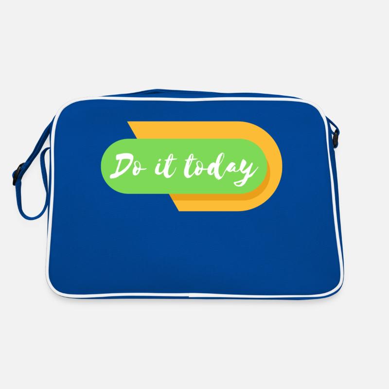 Do it today - Retro Tasche - Blau/Weiß