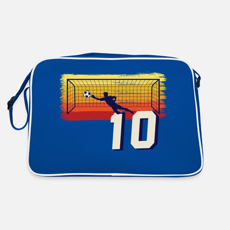 Fußball Torwart 10. Geburtstag Keeper - Retro Tasche - Blau/Weiß