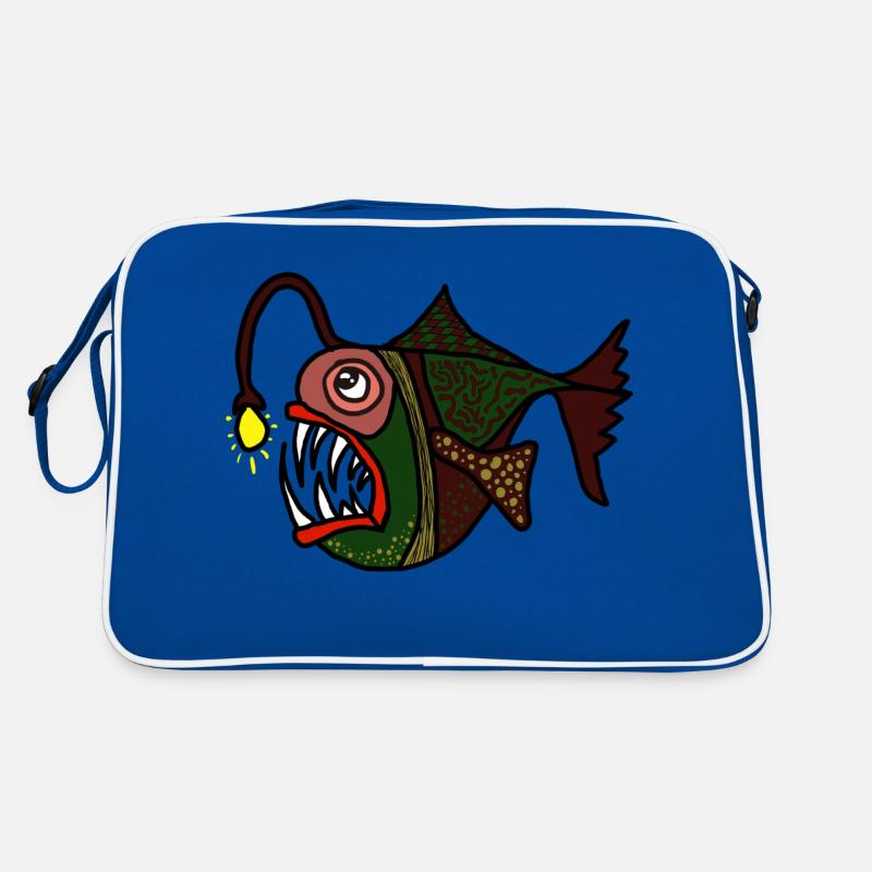 Anglerfisch - Retro Tasche - Blau/Weiß