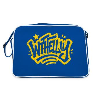 Was zum Teufel? - Retro Tasche - Blau/Weiß - Hinten