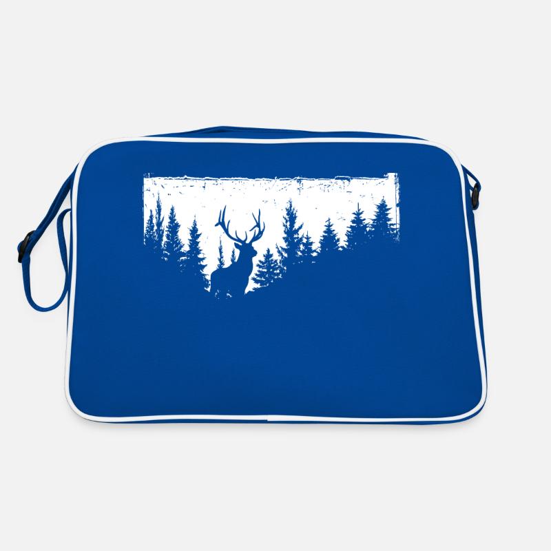 Hirsch - Retro Tasche - Blau/Weiß