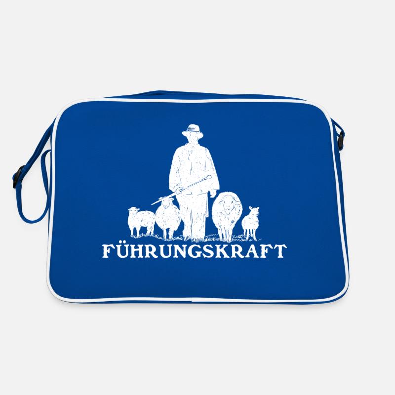 Führungskraft Schäfer Hirte - Retro Tasche - Blau/Weiß