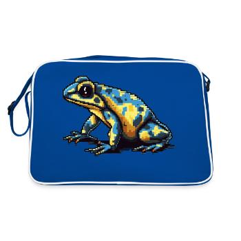 Rétro pixel coloré poison dart grenouille en 8 bit - Sac Retro - bleu/blanc - Dos
