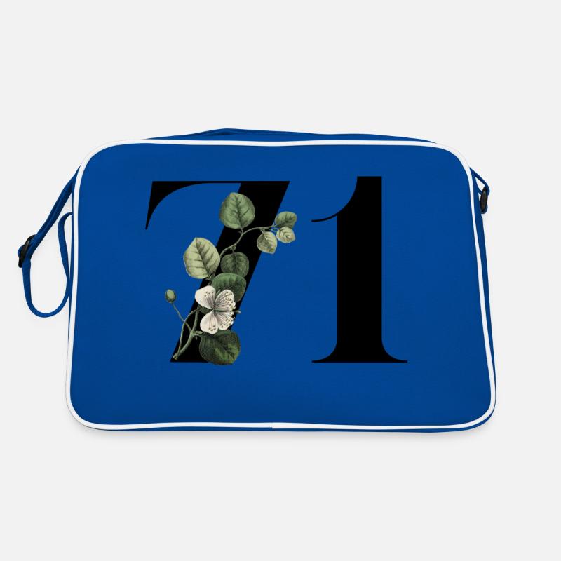 Nummer 71 Blumengrün - 71. Blumengeburtstag Retro Tasche