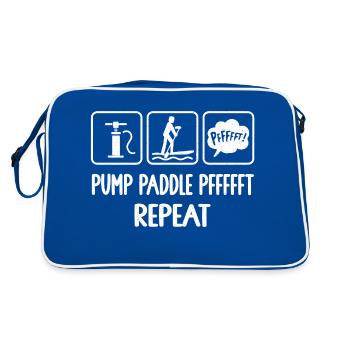 Stand Up Paddling, Stand Up Paddle, SUP Paddler, - Retro Bag - blue/white - Back