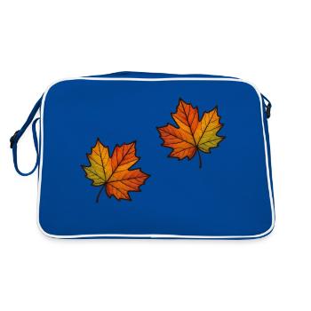 Feuille Automne Feuille d’érable 2 - Sac Retro - bleu/blanc - Dos