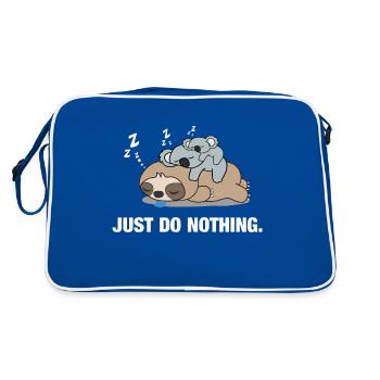 Just Do Nothing, koalas and sloths, gift - Retro Bag - blue/white - Back
