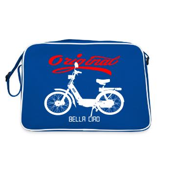 Kult Mofa Ciao Italien - Retro Tasche - Blau/Weiß - Hinten