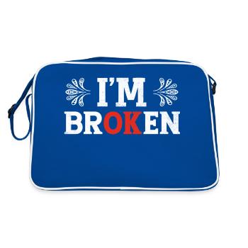 I´m brOKen - Retro Tasche - Blau/Weiß - Hinten