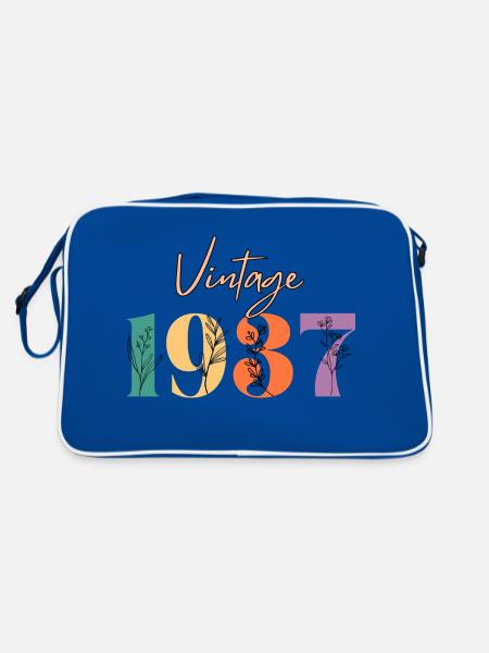 Vintage 1937 florale - Sac Retro - bleu/blanc