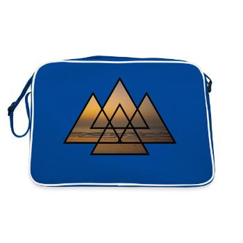 T-Shirt Triangle Beach Holiday Sea Gift Holidays - Retro Bag - blue/white - Back