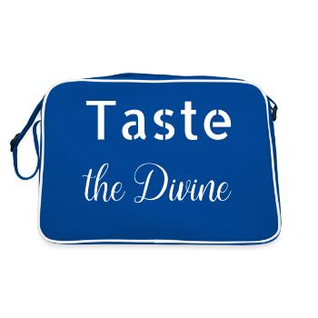Heureux de manger des saveurs délicieuses et heureuses - Sac Retro - bleu/blanc - Dos