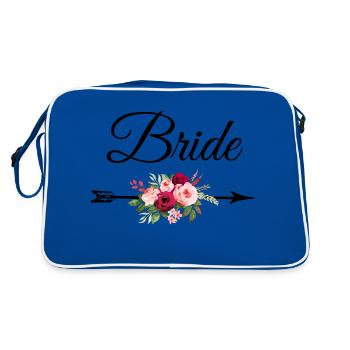 Bride bouquet de fleurs flèche - Sac Retro - bleu/blanc - Dos