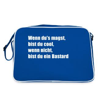 Bastard KIZ (weiß) - Retro Tasche - Blau/Weiß - Hinten