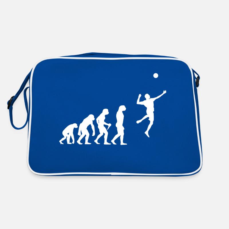 Faustball Spielen Evolution Faustball Entwicklung - Retro Tasche - Blau/Weiß