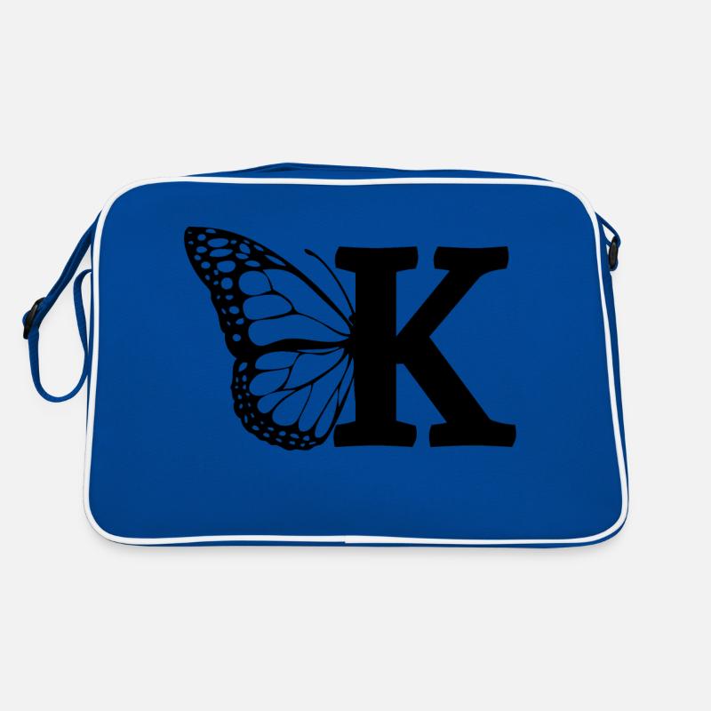 Buchstabe K Schmetterling Retro Tasche