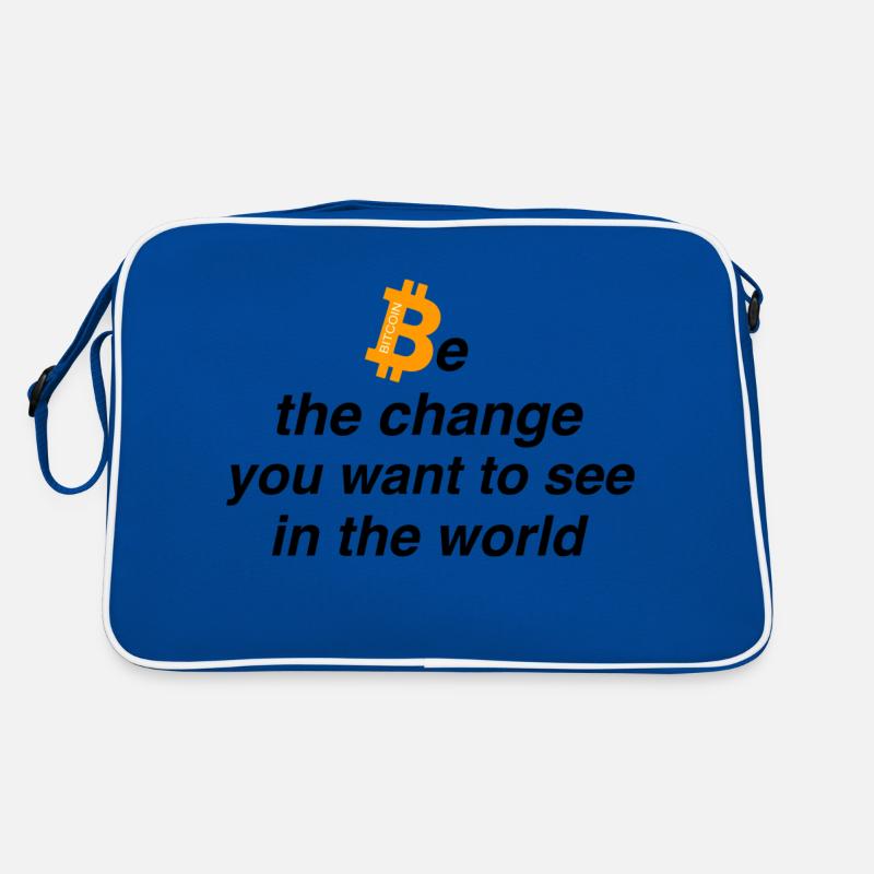 Be the change - Retro Tasche - Blau/Weiß