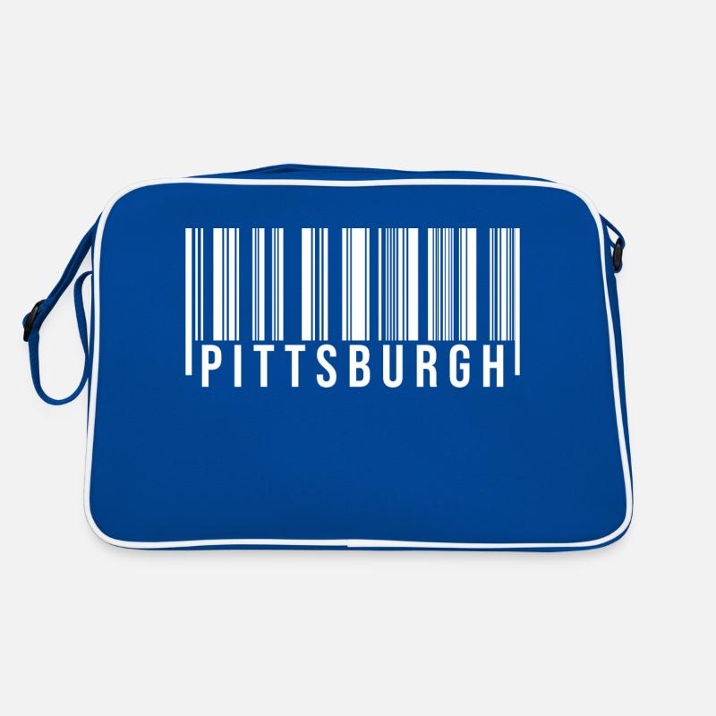 Pittsburgh Barcode - Retro Tasche - Blau/Weiß