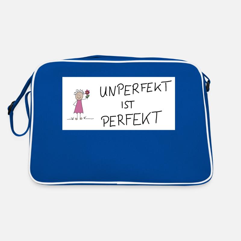 Unperfekt ist Perfekt - Retro Tasche - Blau/Weiß