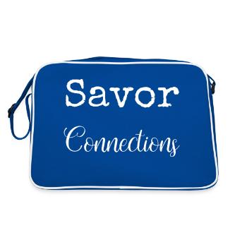 funny sayings sayings fun taste adventure - Retro Bag - blue/white - Back